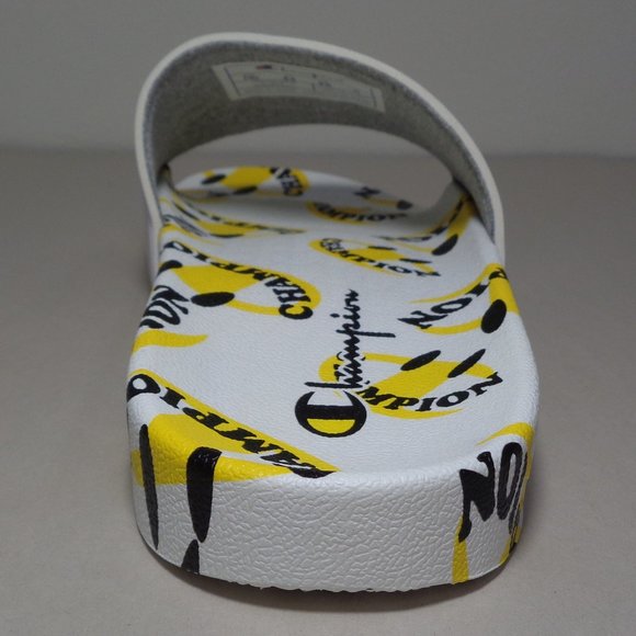 Champion Size 12 M IPO SMILE White Yellow Slide Sandals New Men\'s Shoes main image 12